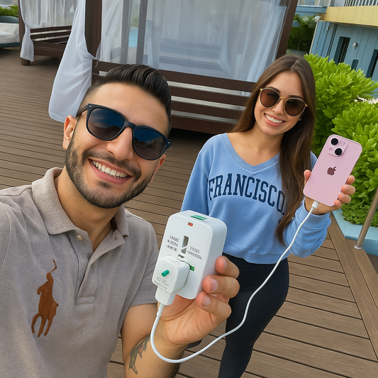 Conector Universal Viajero - conéctate a las tomas de corriente en todos los continentes.