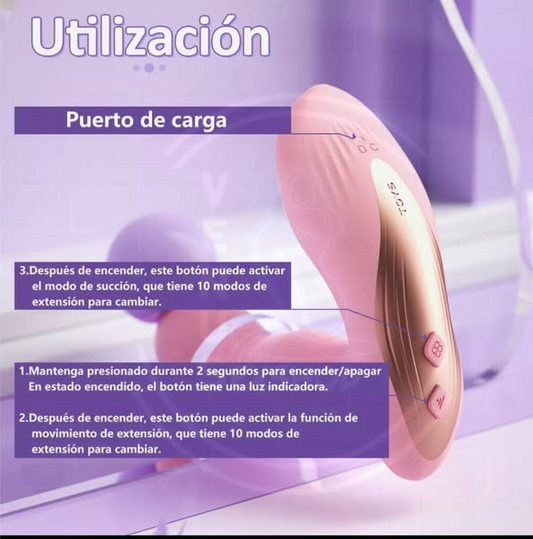 Vibrador Sexual de Empuje con Succión y Control Remoto
