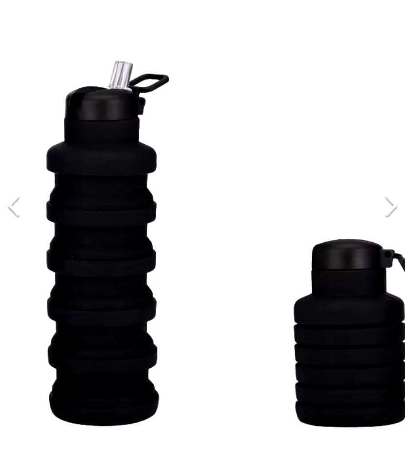 Termo / Botella de agua plegable, portable y con pitillo.