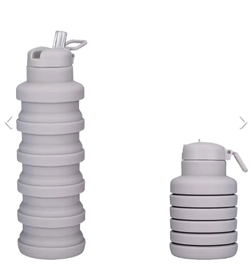 Termo / Botella de agua plegable, portable y con pitillo.