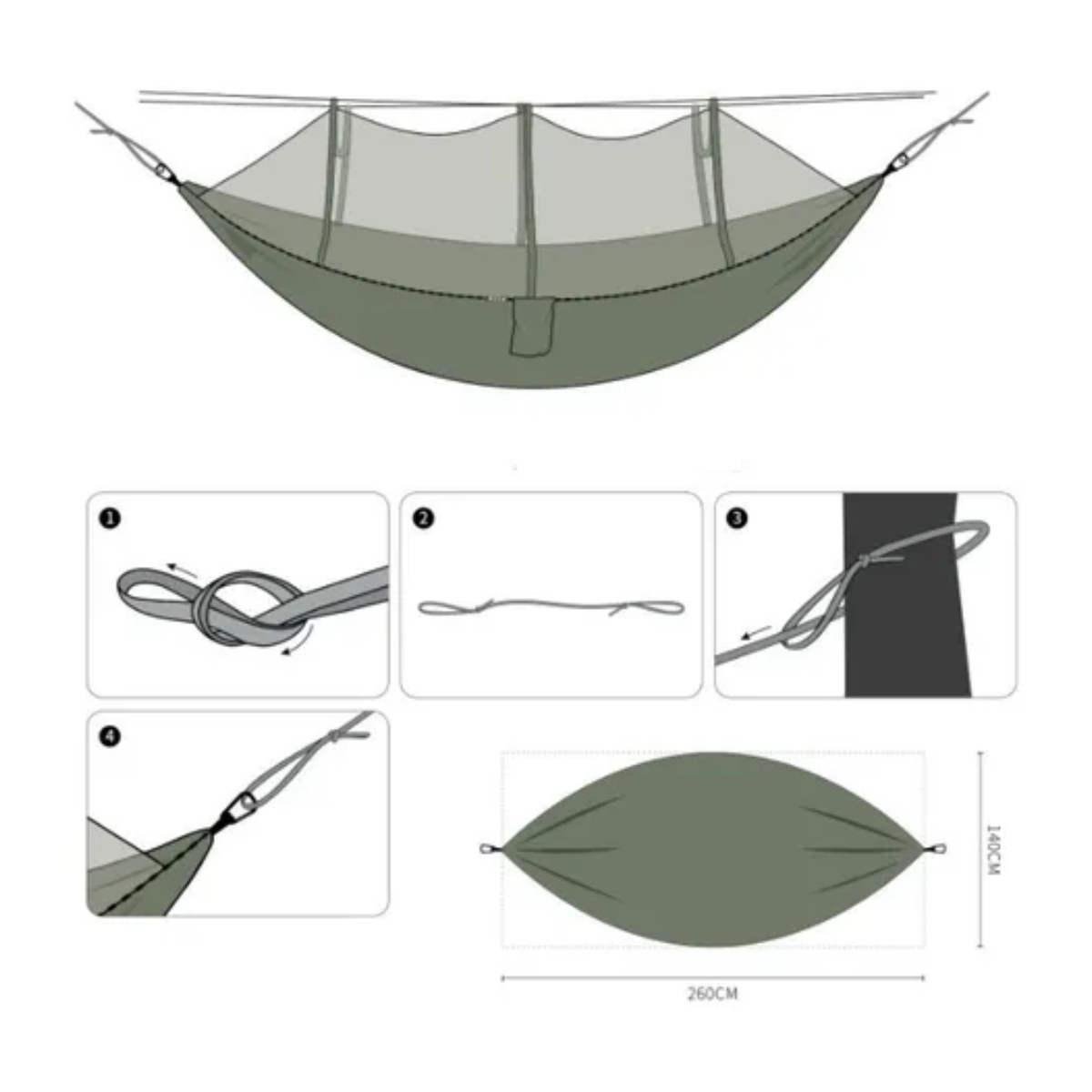 Hamaca Viajera para Camping con Mosquitero
