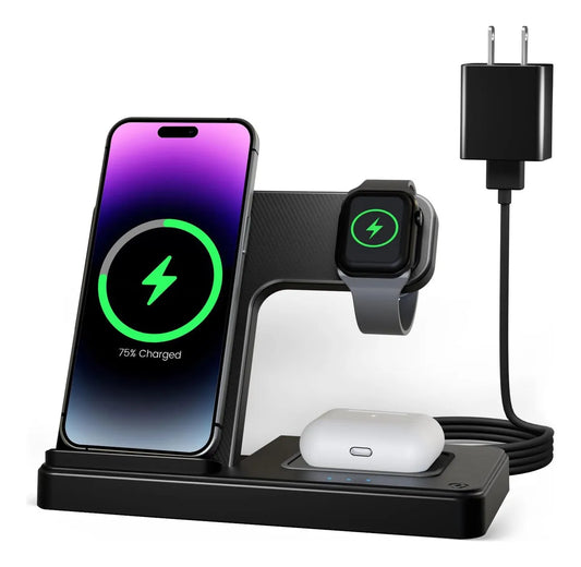 Cargador Inalámbrico Viajero 3 en 1