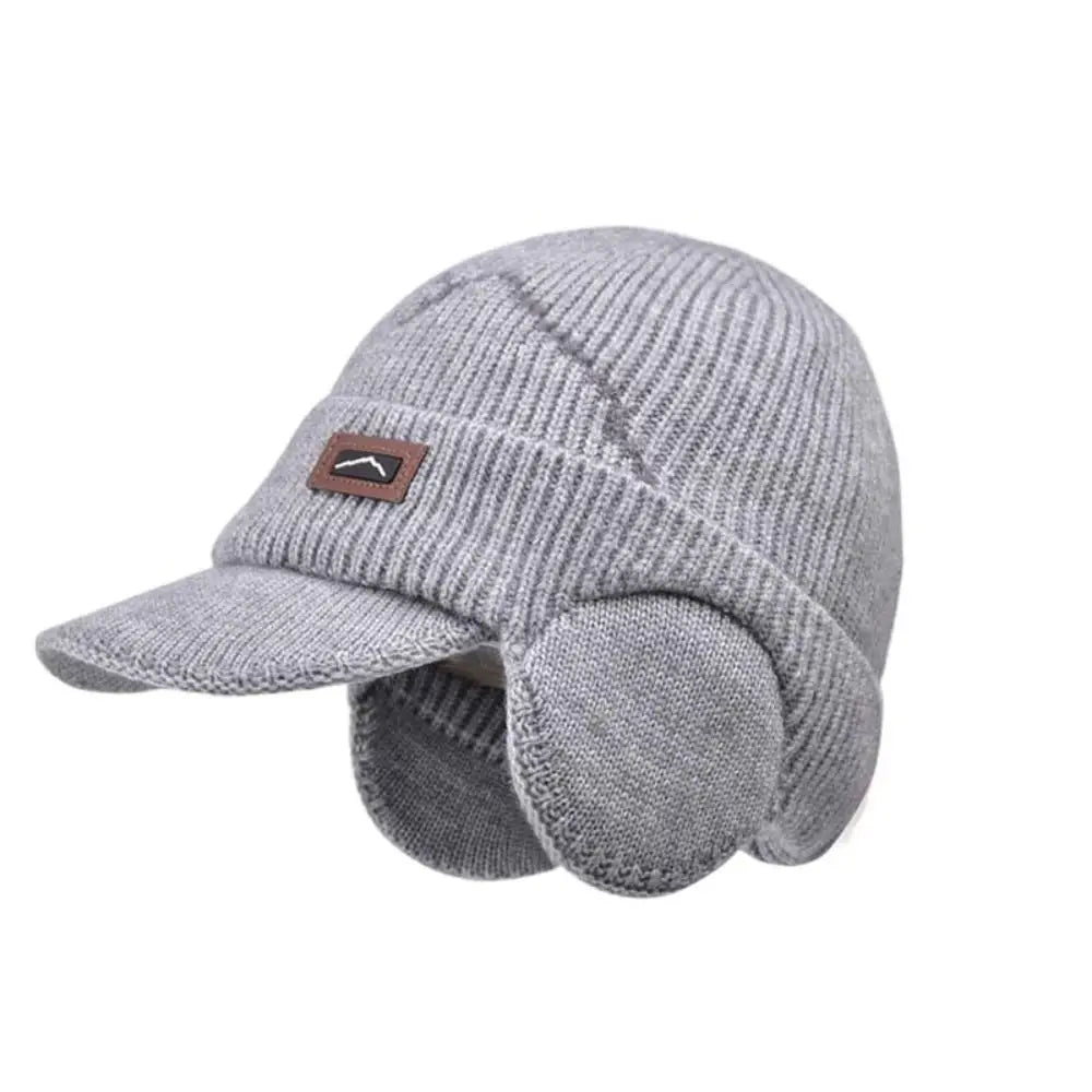 Gorra de lana para hombre con tapa oídos para invierno