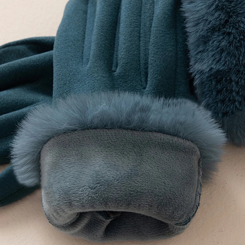 Guantes de invierno gruesos para mujer, impermeables, forro polar suave, para pantalla táctil..