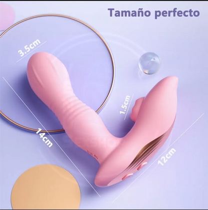 Vibrador Sexual de Empuje con Succión y Control Remoto