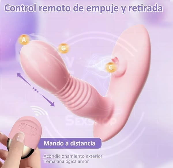 Vibrador Sexual de Empuje con Succión y Control Remoto