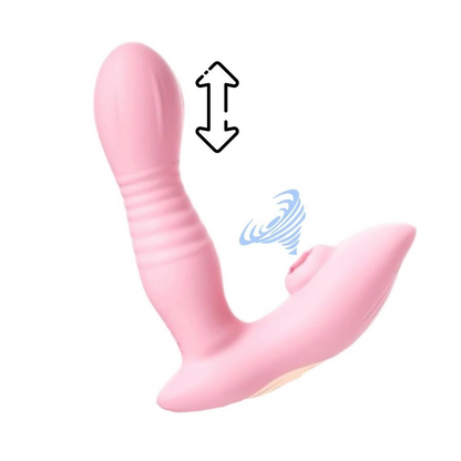 Vibrador Sexual de Empuje con Succión y Control Remoto