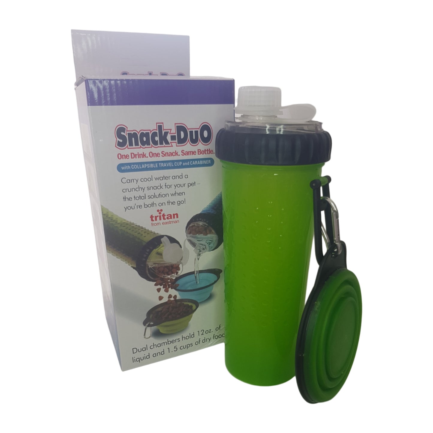 Vaso Portátil 2 en 1 Mascotas - Croquetas y Agua + Plato Plegable