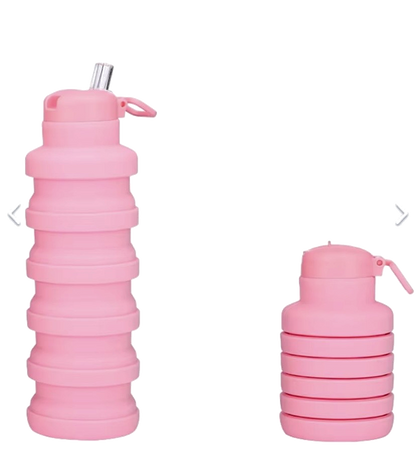 Termo / Botella de agua plegable, portable y con pitillo.