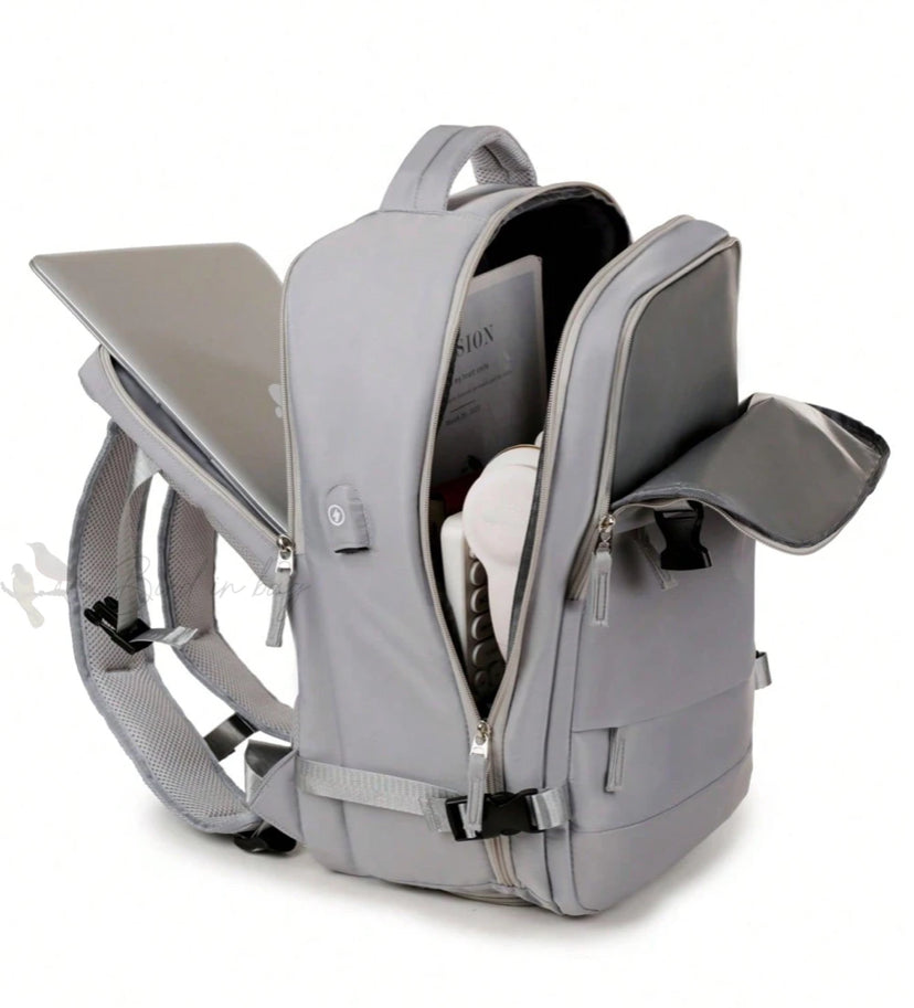 Morral Viajero, para avión, antirrobo, impermeable, compartimento para zapatos, puerto USB.