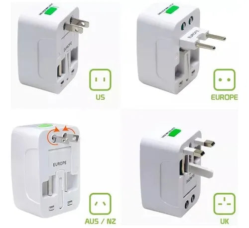 Conector Universal Viajero - conéctate a las tomas de corriente en todos los continentes.
