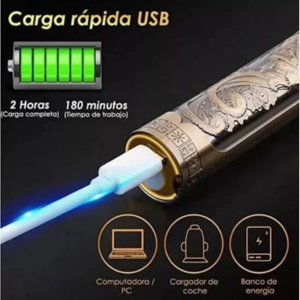 Barbera eléctrica portátil viajera - Patillera Dragón T9 Recargable USB-C