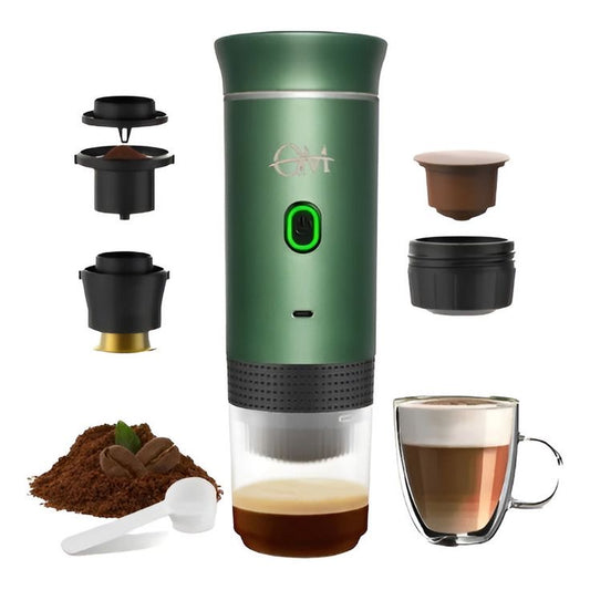 Cafetera Portátil de Cápsulas y Cafe Molido