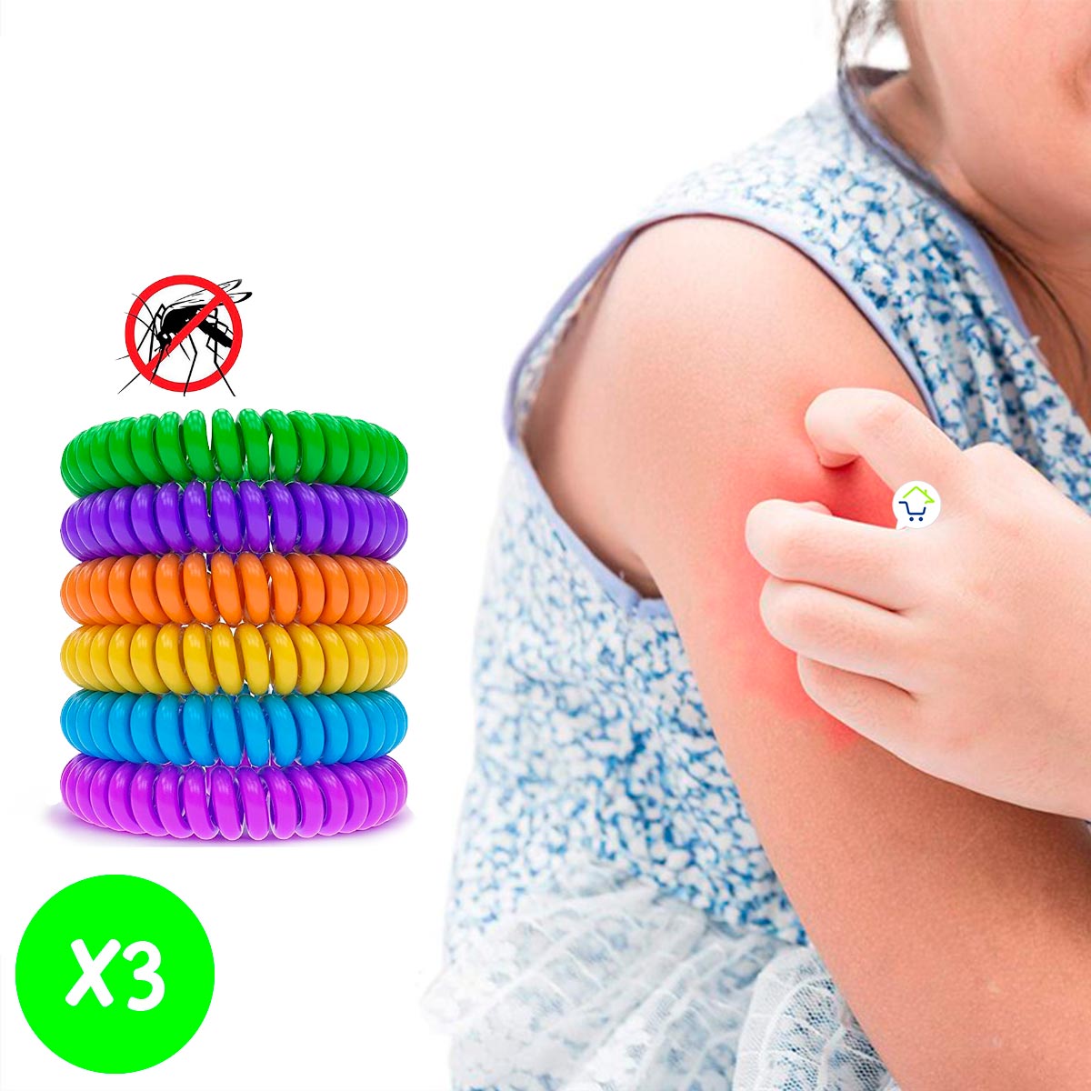 Pulseras Repelente de Mosquito Set X3. Viajera, Cómoda y Narural