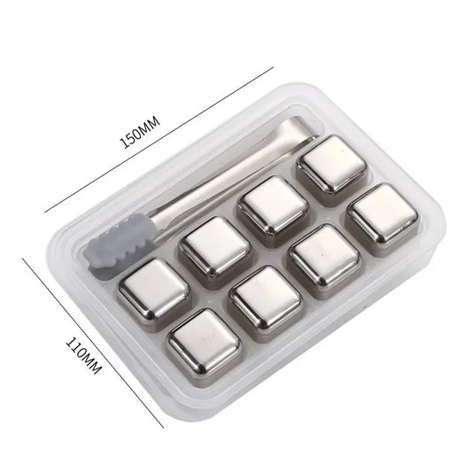 Kit de 8 Cubos de Hielos Acero Inoxidable