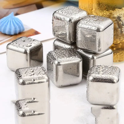 Kit de 8 Cubos de Hielos Acero Inoxidable