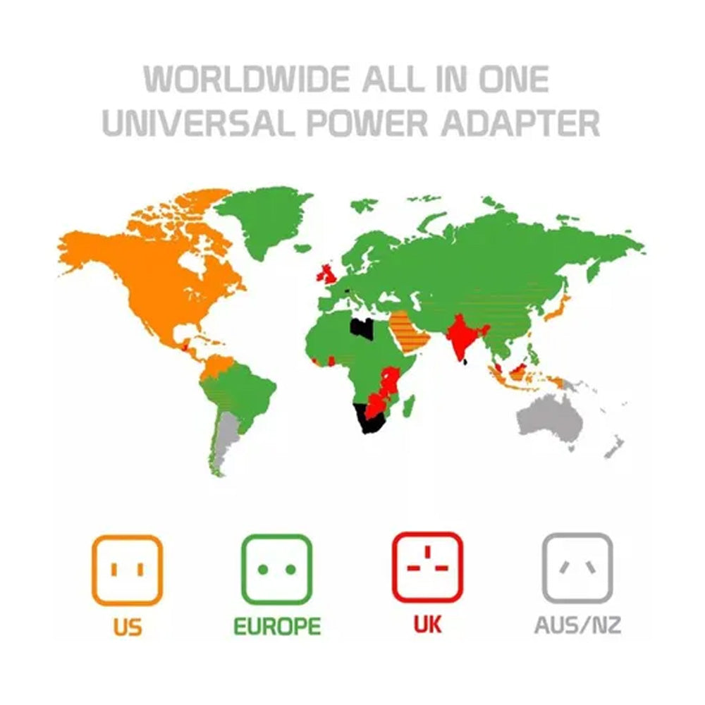 Conector Universal Viajero con 2 puertos USB.