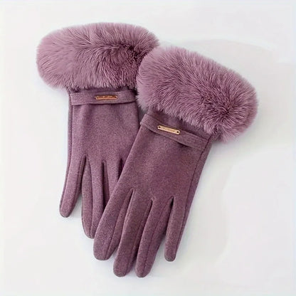 Guantes de invierno gruesos para mujer, impermeables, forro polar suave, para pantalla táctil..