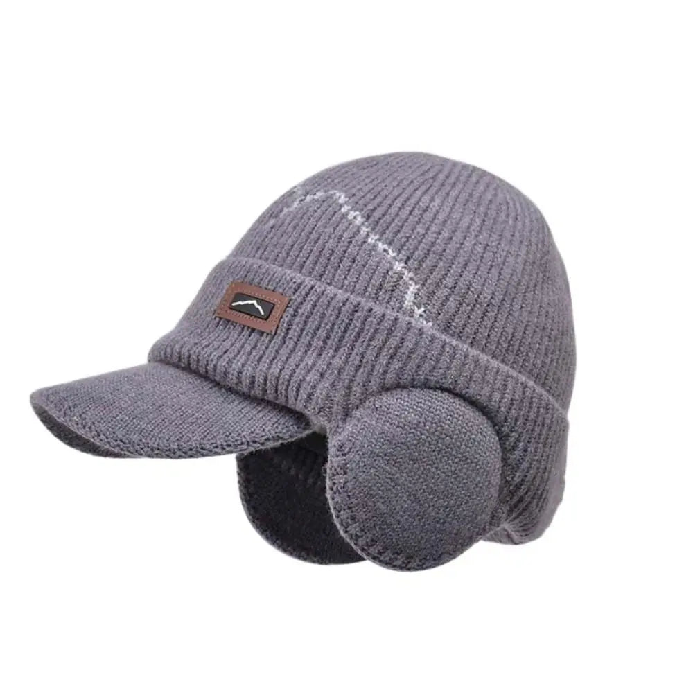 Gorra de lana para hombre con tapa oídos para invierno