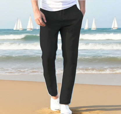 Pantalón de lino de otoño para hombre en diferentes colores, todas las tallas.