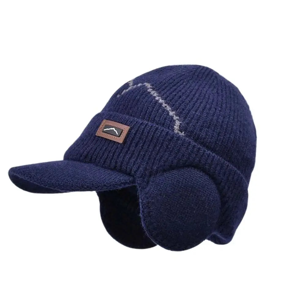 Gorra de lana para hombre con tapa oídos para invierno
