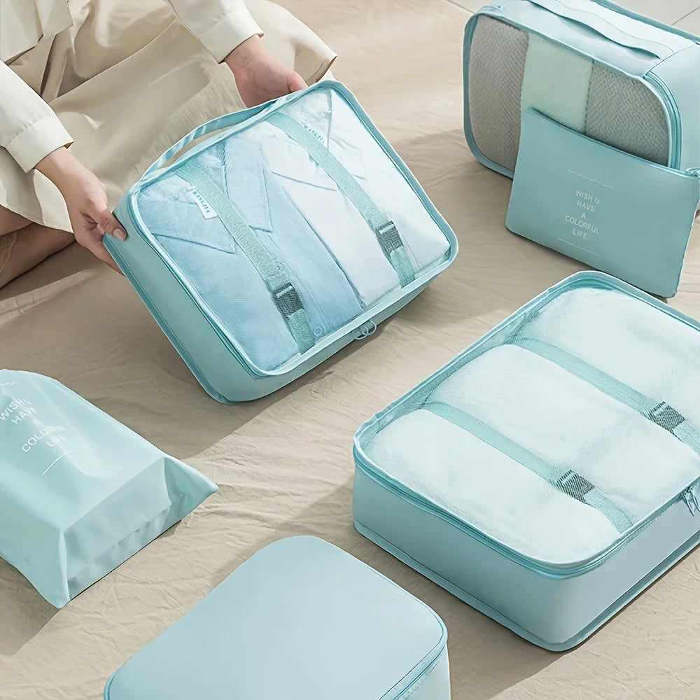 Set Organizador para Maleta de Viaje de 7 Piezas de Tela – Colores Variados