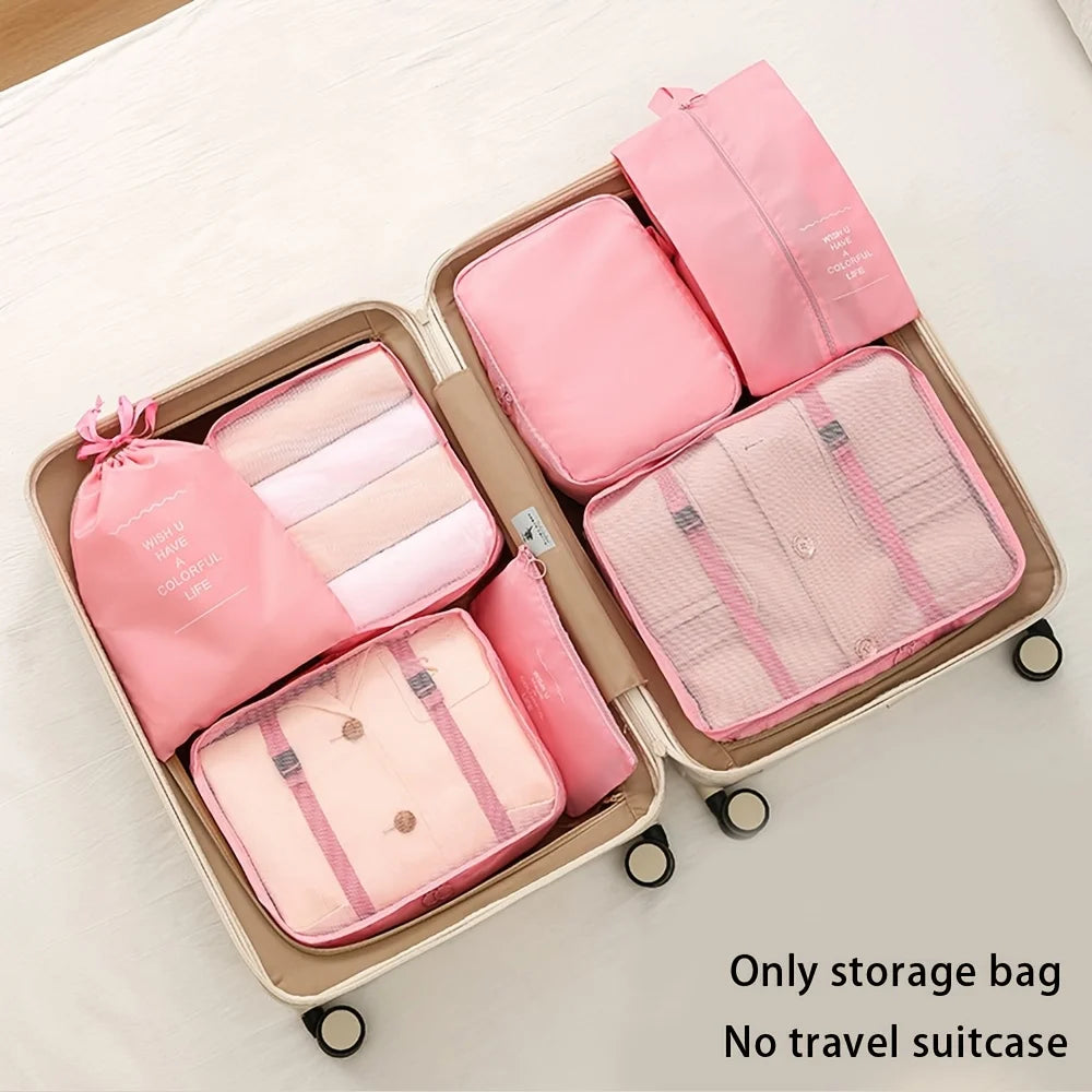 Set Organizador para Maleta de Viaje de 7 Piezas de Tela – Colores Variados