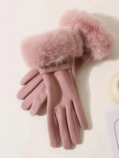 Guantes de invierno gruesos para mujer, impermeables, forro polar suave, para pantalla táctil..