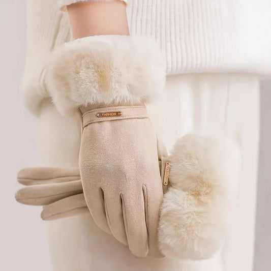 Guantes de invierno gruesos para mujer, impermeables, forro polar suave, para pantalla táctil..
