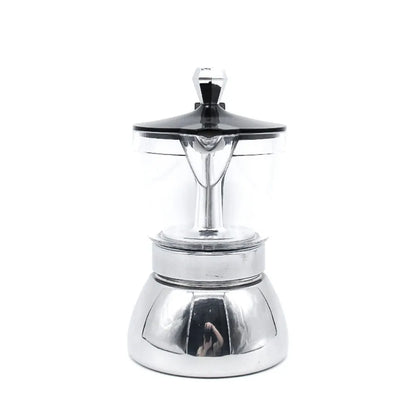 Cafetera Moka Italiana Trasparente en Acero Inoxidable de 200ml y 300ml