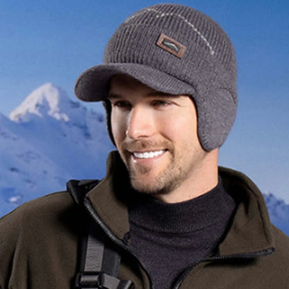 Gorra de lana para hombre con tapa oídos para invierno