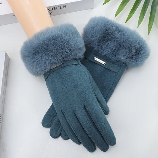 Guantes de invierno gruesos para mujer, impermeables, forro polar suave, para pantalla táctil.