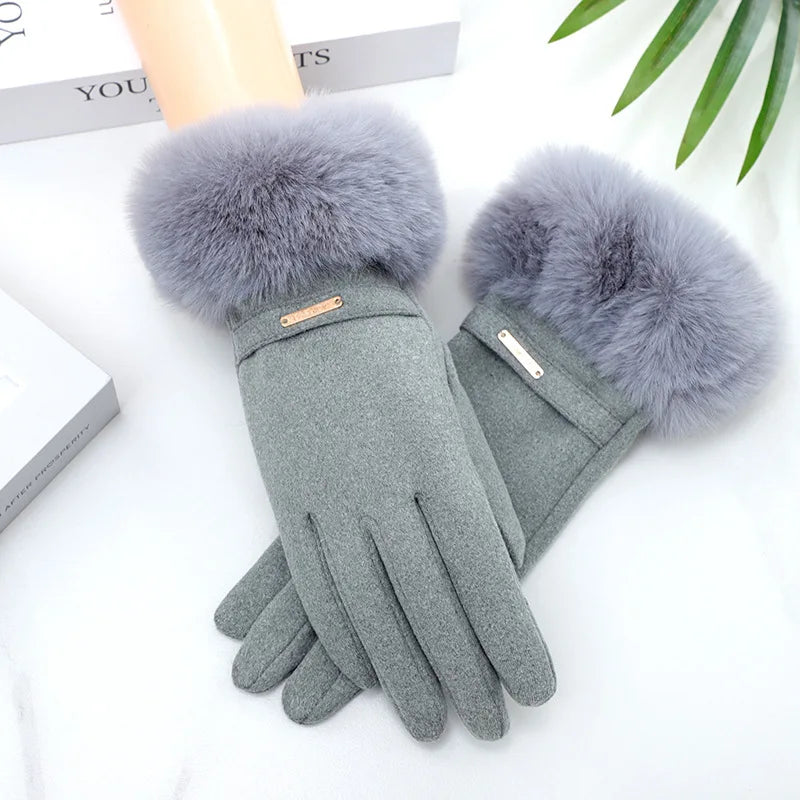 Guantes de invierno gruesos para mujer, impermeables, forro polar suave, para pantalla táctil.