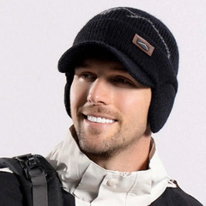Gorra de lana para hombre con tapa oídos para invierno