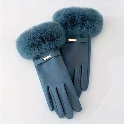Guantes de invierno gruesos para mujer, impermeables, forro polar suave, para pantalla táctil..