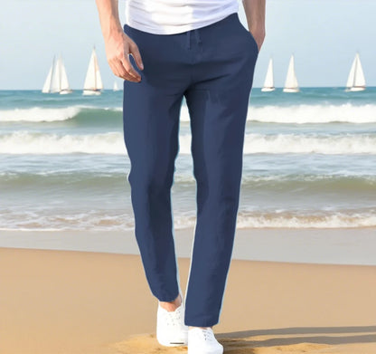 Pantalón de lino de otoño para hombre en diferentes colores, todas las tallas.